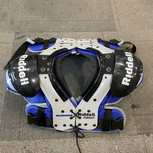 Used Riddell PURSUIT FB Shoulder Pads Royal Blue SM 11614-S000243402