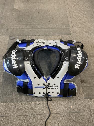 Used Riddell PURSUIT FB Shoulder Pads Royal Blue SM 11614-S000243402