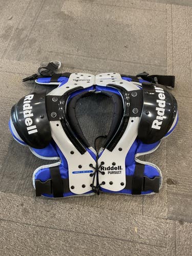 Used Riddell PURSUIT FB Shoulder Pads Royal Blue SM 11614-S000243401