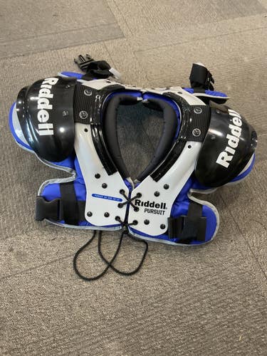 Used Riddell PURSUIT FB Shoulder Pads Royal Blue XS 11614-S000243395