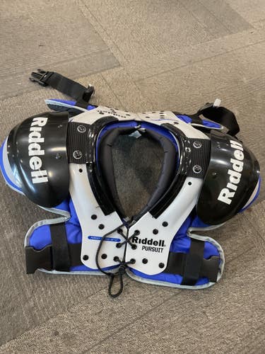 Used Riddell PURSUIT FB Shoulder Pads Royal Blue XS 11614-S000243397