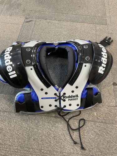 Used Riddell PURSUIT FB Shoulder Pads Royal Blue XS 11614-S000243396