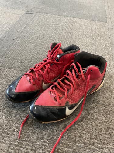 Used Nike ALPHA SHARK Jr FB Cleats Red Junior 05 11614-S000243374