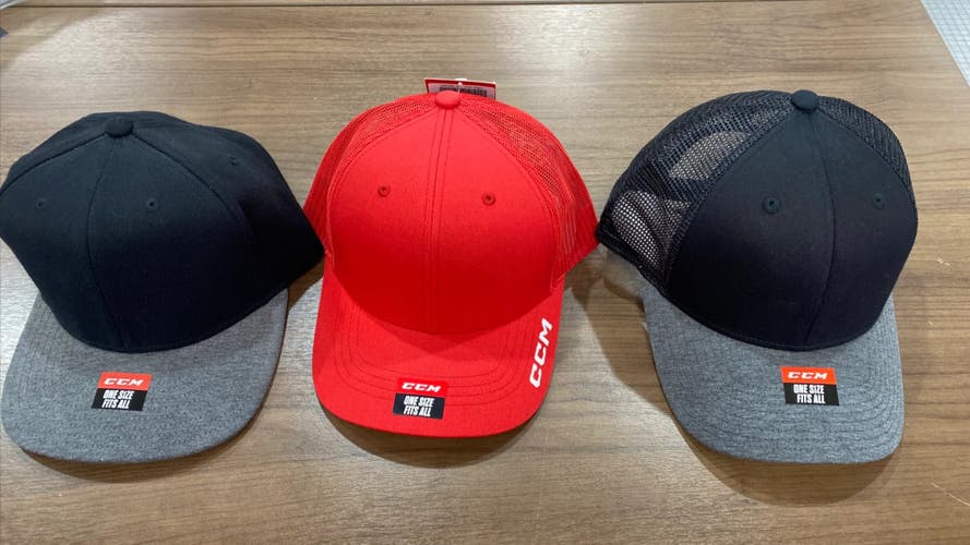 3 Adult Unisex One Size Fits All CCM Hat (New)