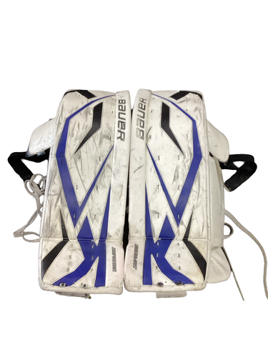 Used Bauer SUPREME ONE 100 Goalie Leg Pads Senior White 36" 11613-S000189251