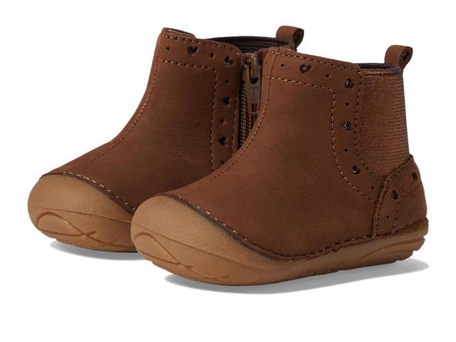 Stride Rite SM Agnes 2.0 BG035701 Toddler 3 W Brown Leather Ankle Boots HTAT1714