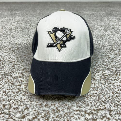 Pittsburgh Penguins Hat Cap Strap Back Mens One Size Black Gold NHL Hockey