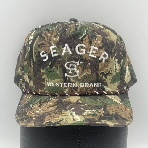 Seager Western Brand Camo Rope Hat Oak Leaf Snapback Cap