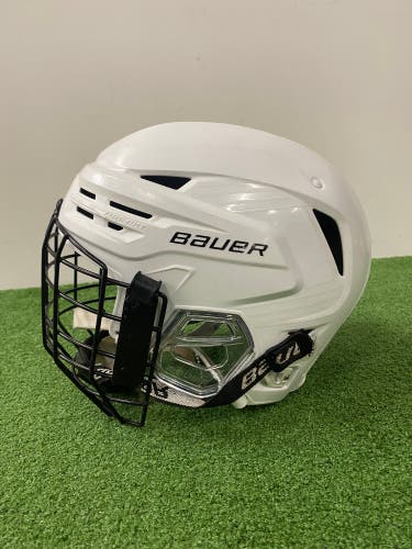 White Medium Bauer Re-Akt 85 Helmet (Used)