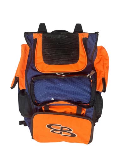 Used BoomBah WHEELED BAG BB/SB Player Wheeled Bag Navy Blue And Orange 11835-S000212127