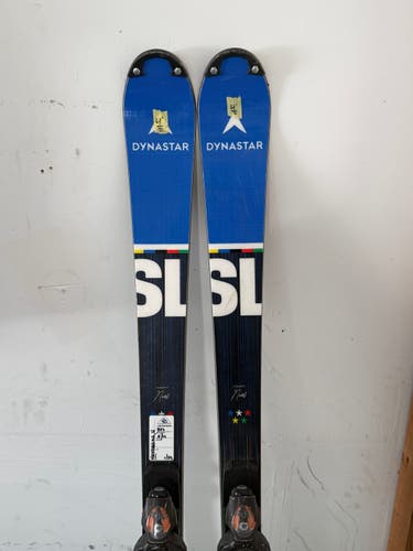 Men's Racing 165 cm Dynastar Speed Omeglass WC SL Europa Cup Skis With Bindings Max Din 18 (Used)