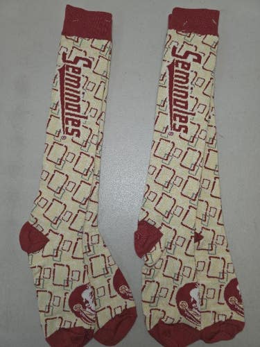 ST36 Mens NCAA FLORIDA STATE SEMINOLES FSU Crew Socks Lot of 2 Pair MEDIUM New