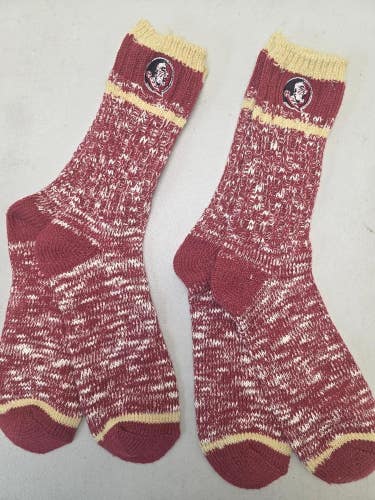 ST30 Mens NCAA FLORIDA STATE SEMINOLES FSU Crew Socks Lot of 2 Pair LARGE New