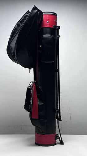 PGM Pencil Carry Sunday Bag Black 2-Way Divide Single Strap Golf Bag with Stand