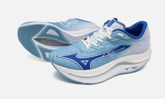 Size 12.5 - Mizuno Rebellion Flash 2 Blue White MENS J1GC243551