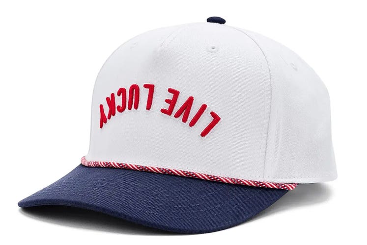 NEW Black Clover Live Lucky Upside Down Luck 9 White Snapback Golf Hat/Cap