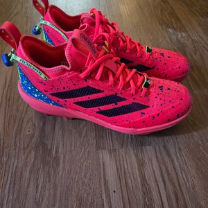Red Men's Size M 12.0 (W 13.0) Adult Adidas Low Top Molded Cleats (Used)