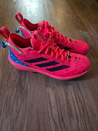 Red Men's Size M 12.0 (W 13.0) Adult Adidas Low Top Molded Cleats (Used)
