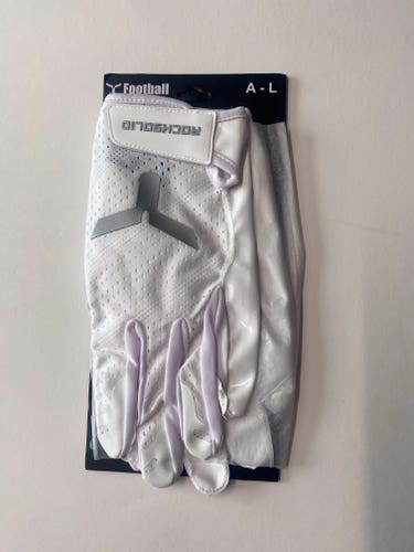 Brand New Rocksolid Receiver Gloves –White– Adult Large