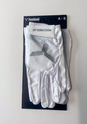 Brand New Rocksolid Receiver Gloves – White– Adult Small