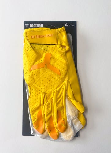 Brand New Rocksolid Receiver Gloves – Yellow – Adult Medium