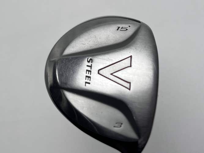 TaylorMade V Steel 3 Fairway Wood 15* MAS2 Regular Graphite Mens RH Midsize Grip