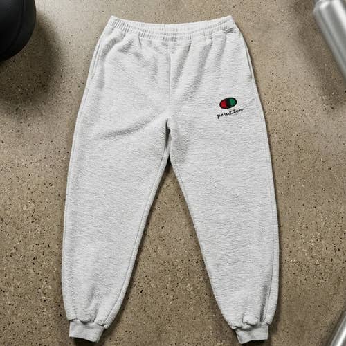 Custom Champion Logo Textured Sweatpants Men XL Pan-African Y2K Streetwear Baggy