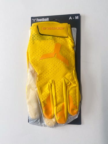 Brand New Rocksolid Receiver Gloves – Yellow – Adult Medium