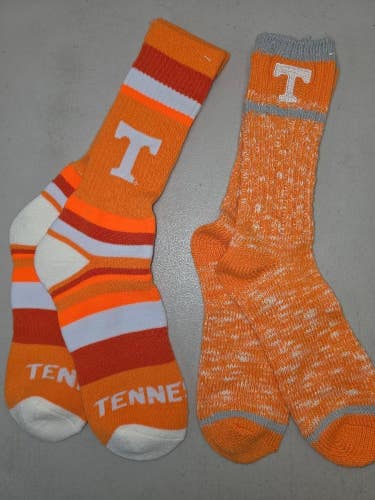 ST22 Mens NCAA TENNESSEE VOLUNTEERS Crew Socks Lot of 2 Pair LARGE New