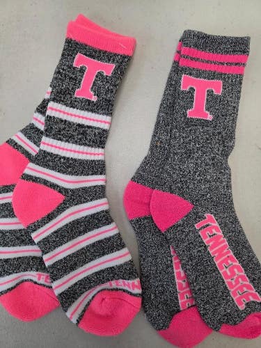 ST18 Mens NCAA TENNESSEE VOLUNTEERS Crew Socks Lot of 2 Pair MEDIUM New