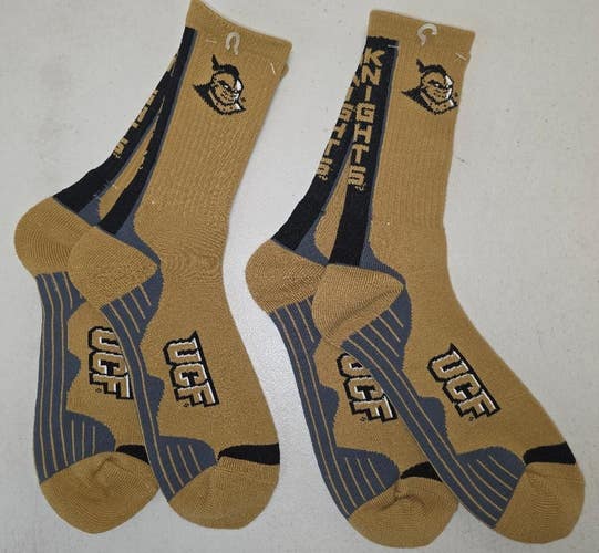 ST29 Mens NCAA UCF KNIGHTS Crew Socks Lot of 2 Pair LARGE New