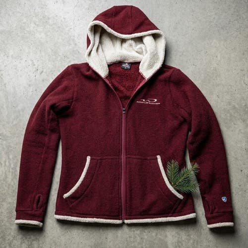 Kuhl Whistler Blackcomb Sherpa Fleece Hoodie M Burgundy Gorpcore Granola Girl
