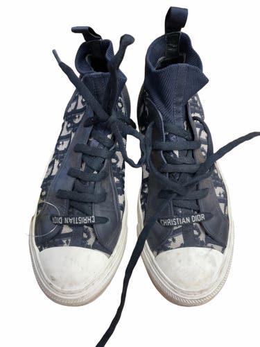 Christian Dior Blue Oblique Walk'n'Dior High-Top Sneakers - Ladies Size 5