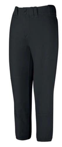New YOUTH MEDIUM BLACK BELTED SOFTBALL PANTS 11834-MIZ3501509090M