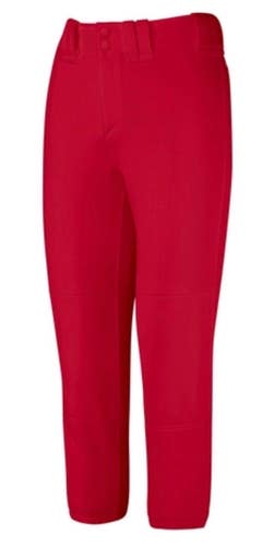 New WOMENS MEDIUM RED BELTED SOFTBALL PANTS 11834-MIZ3501501010M