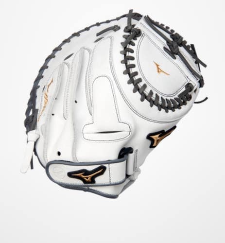 New MVP PRIME 34IN RHT CATCHER MITT SOFTBALL WHITE/GREY 11834-MIZ313071R091