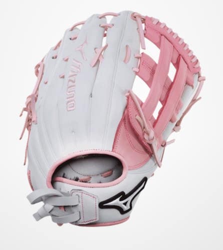New MVP PRIME 13IN RHT PINK/WHITE SOFTBALL GLOVE 11834-MIZ313486R013RH