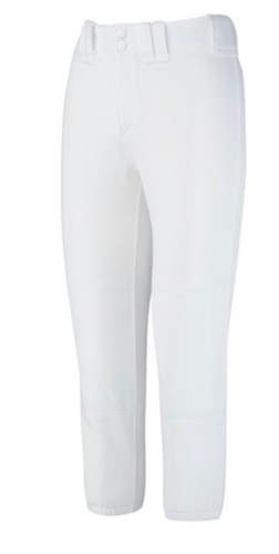 New WOMENS MEDIUM WHITE BELTED SOFTBALL PANTS 11834-MIZ3501500000M