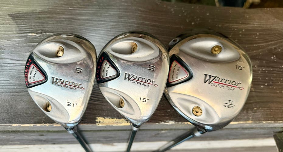 Men's Warrior Custom Golf Right Handed Driver, 3 Wood, and 5 Wood (Used)