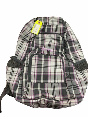 Dakine Grey and Purple Plaid Backpack