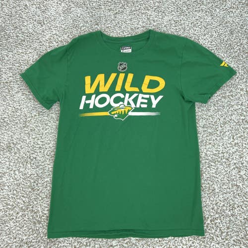 Minnesota Wild Shirt Mens Small Green NHL Hockey Fanatics Authentic Pro Tee