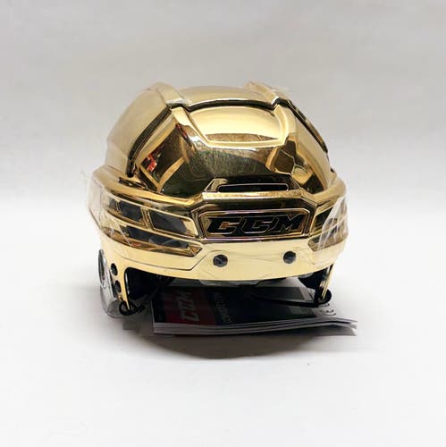 New CCM Tacks 910 Pro Stock Helmet - Gold Chrome - Small