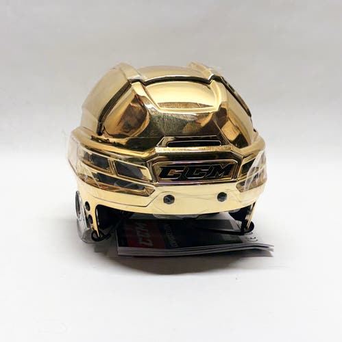 New CCM Tacks 910 Pro Stock Helmet - Gold Chrome - Small
