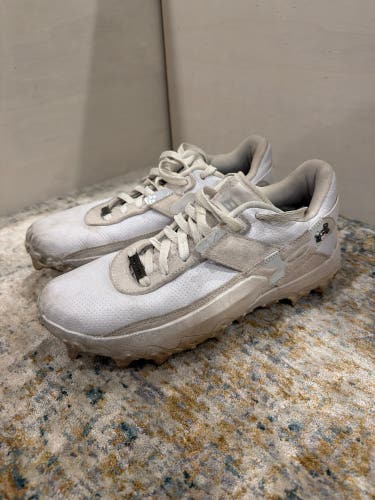 White Men's Size M 10.5 (W 11.5) Adult Under Armour Bryce harper Low Top Molded Cleats (Used)