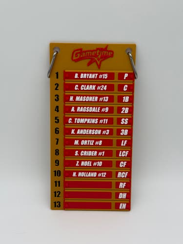 Custom Softball/Baseball Lineup Board | Personalized Team Roster Dugout Board