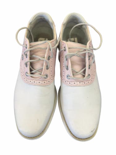 FootJoy Women's Wingtip Golf Shoes - White/Pink - Size 9