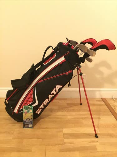 Strata Plus Set (3W, 5H, 6-SW, Putter) Uniflex Steel/Graphite & Stand Bag