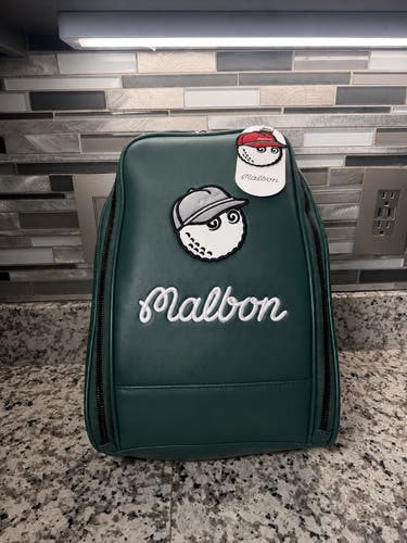Brand New Malbon Golf Shoe Bag Green Travel Shoe Case Cooper Logo Zipper Case