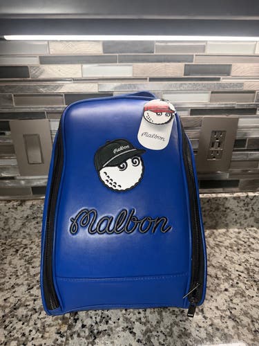 Brand New Malbon Golf Shoe Bag Blue Travel Shoe Case Cooper Logo Zipper Case