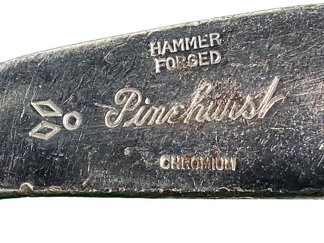 Pinehurst Chromium Hammer Forged 9 Putter LH Steel 34.5" Leather Grip White Cap